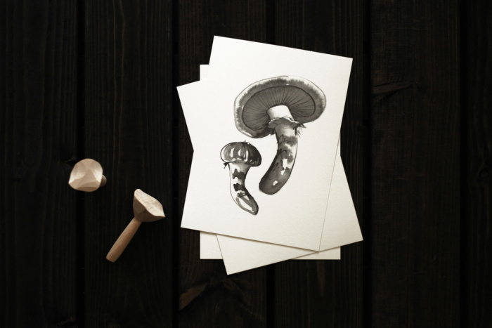 Matsutake mushroom card art print