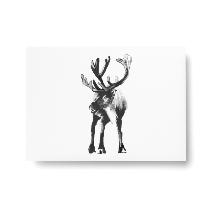 reindeer postcard art print by teemu jarvi