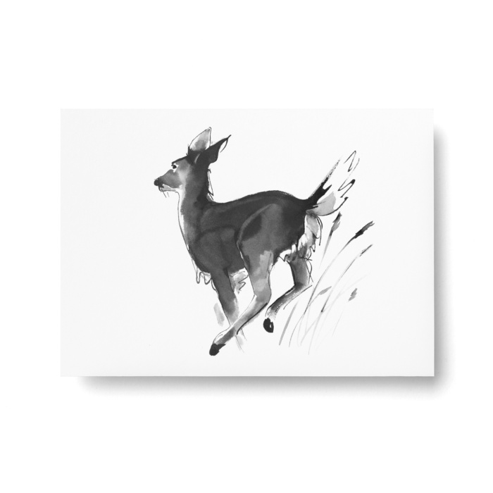 white-tailed deer postcard art print by teemu jarvi