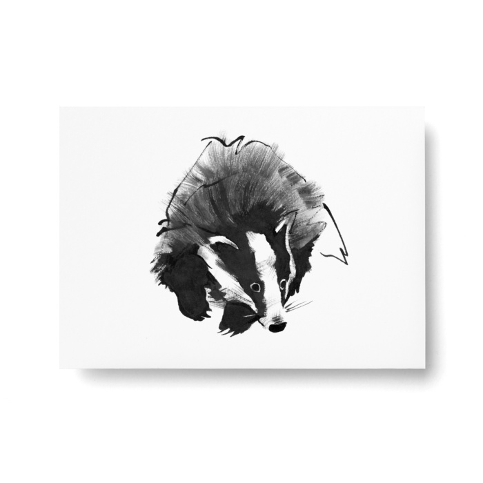 badger postcard art print by teemu jarvi