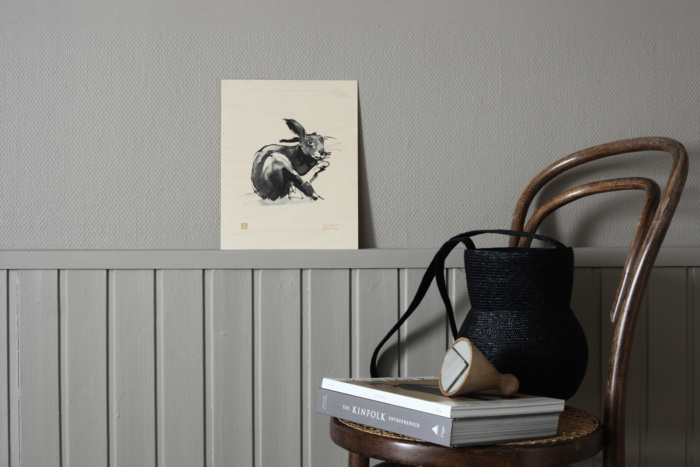 Hare plywood print
