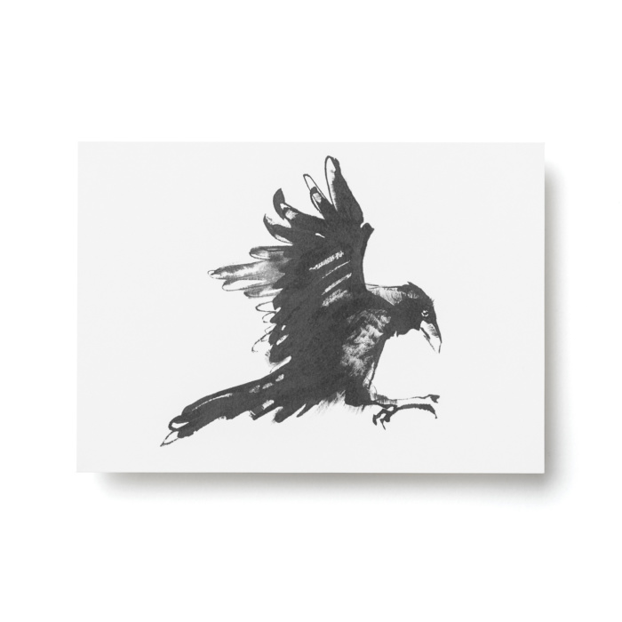 raven forest greetings postcard art print by teemu jarvi