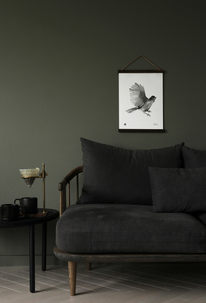 Siberian Jay wall art with wooden frames