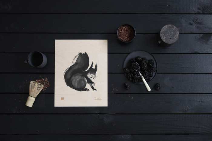 Squirrel wooden wall art