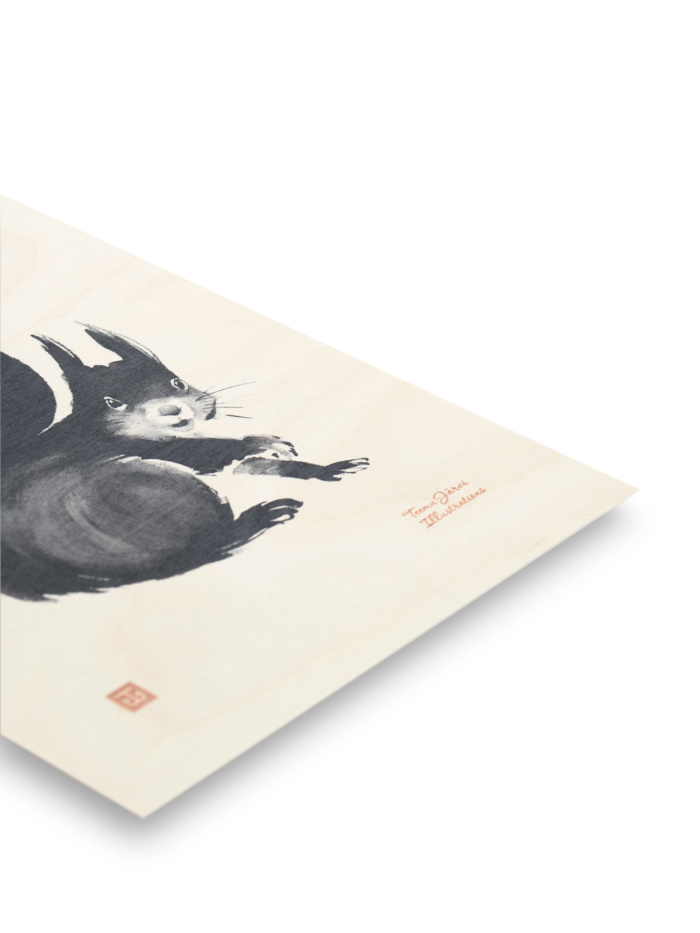 squirrel wooden poster