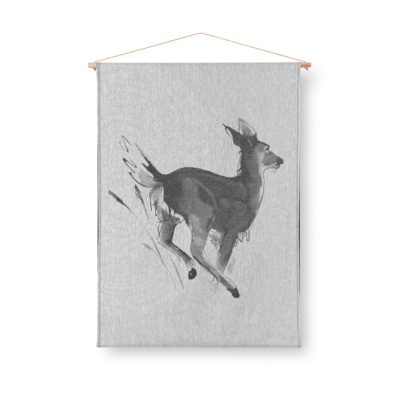 white-tailed deer art textile