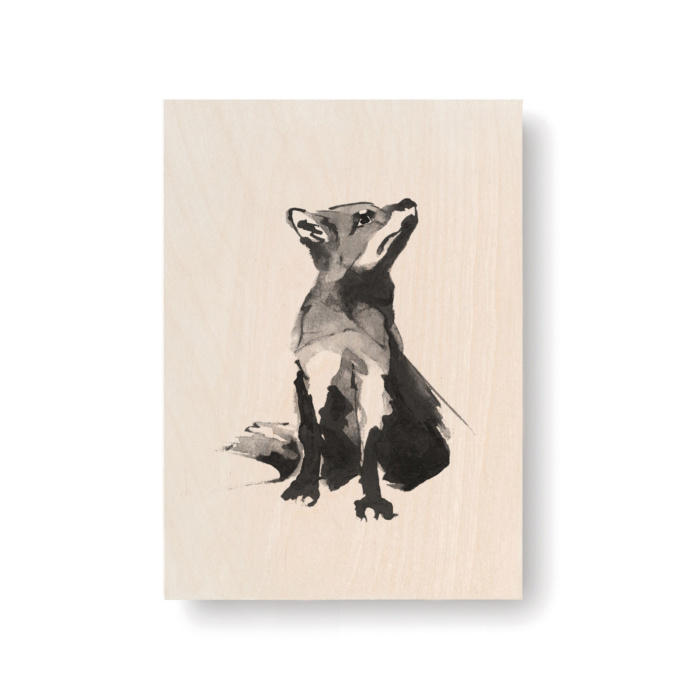 Fox plywood art card