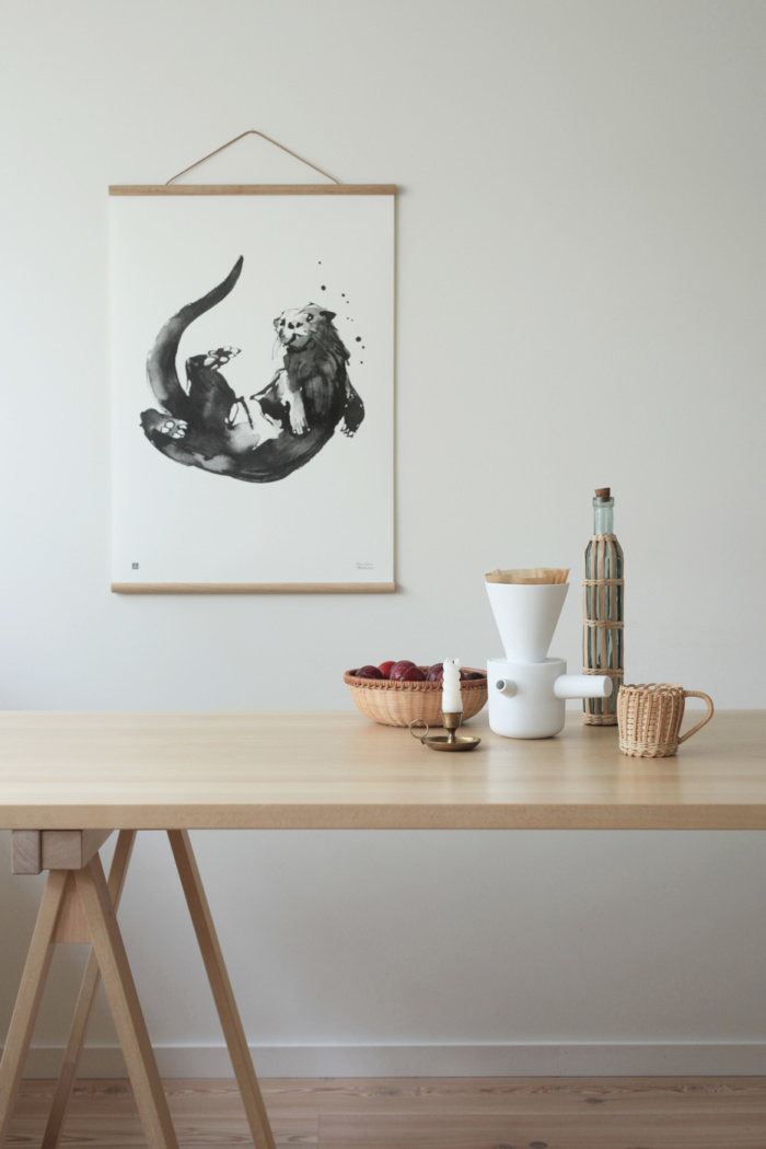 Otter wall art with wooden frames