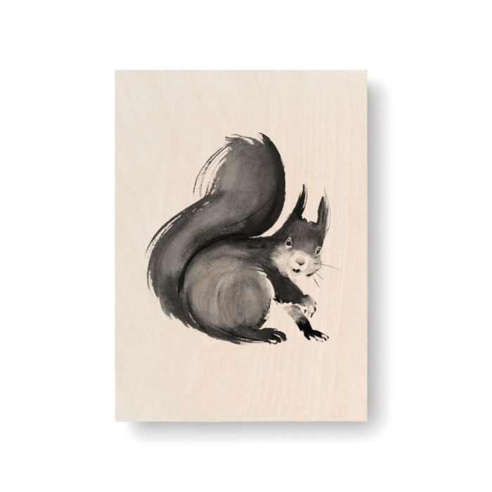 Squirrel plywood card