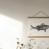 Black & White Zander wall art with wooden frames