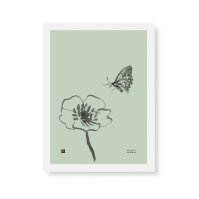 Mint Green colored butterfly wall art