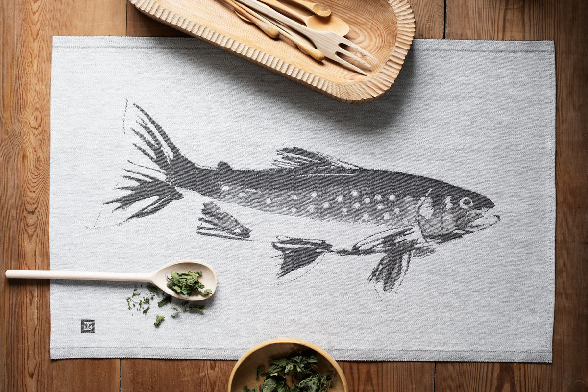 Arctic char textile place mat