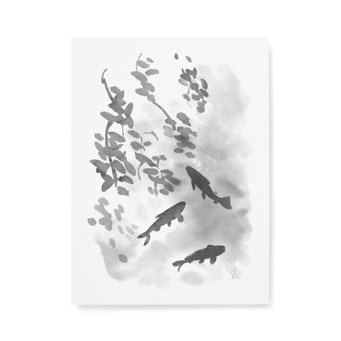 Metsälampi-taidegrafiikka